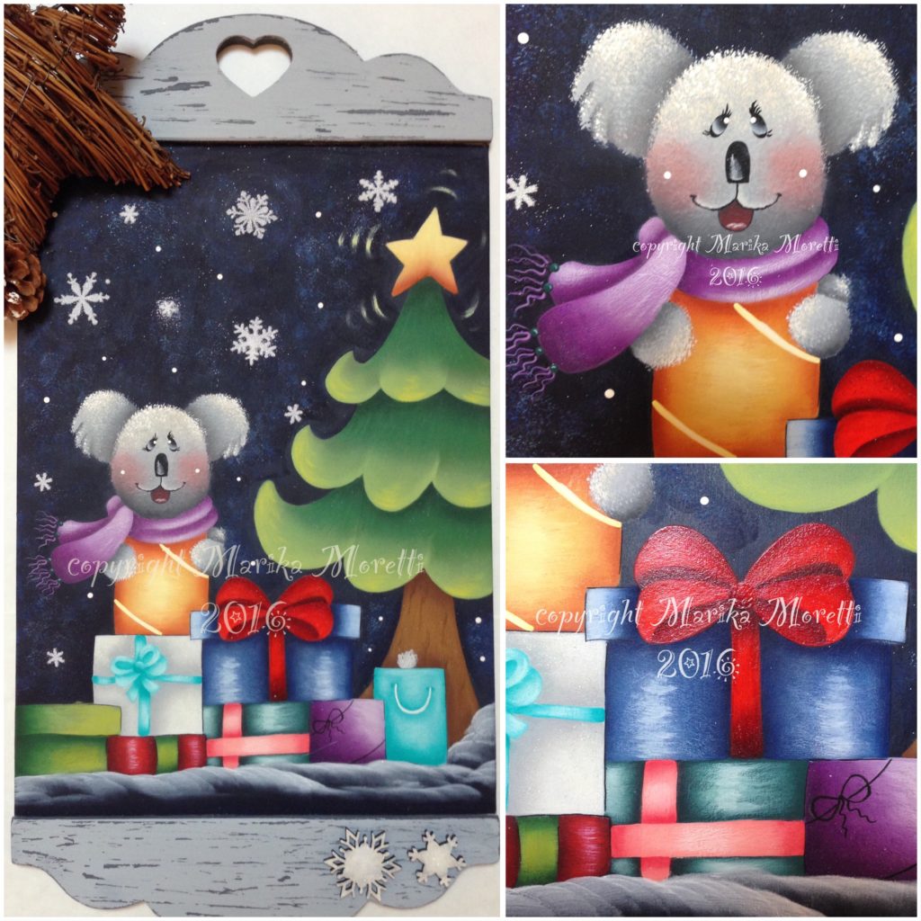 Pick up a present è progetto di Natale per una decorazione in stile Country Painting