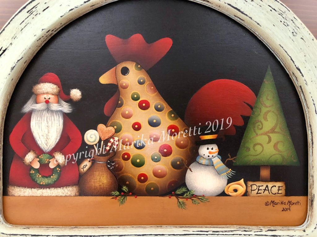 Decorative Painting: Seasonal notes Winter is folkart project to add to your Christmas decoration