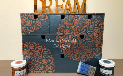 Textured decoration with stencils and acrylics