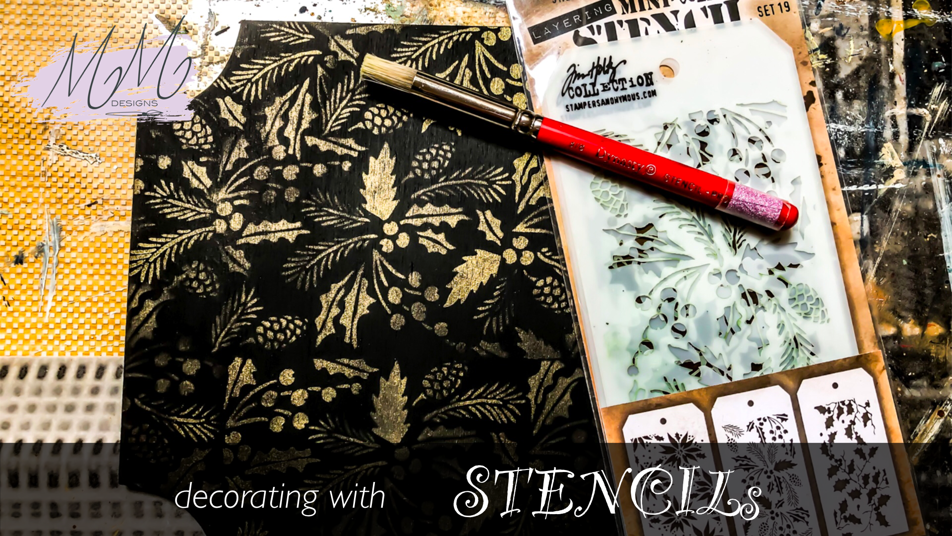 Decorative Painting tutorial: decoration with stencils